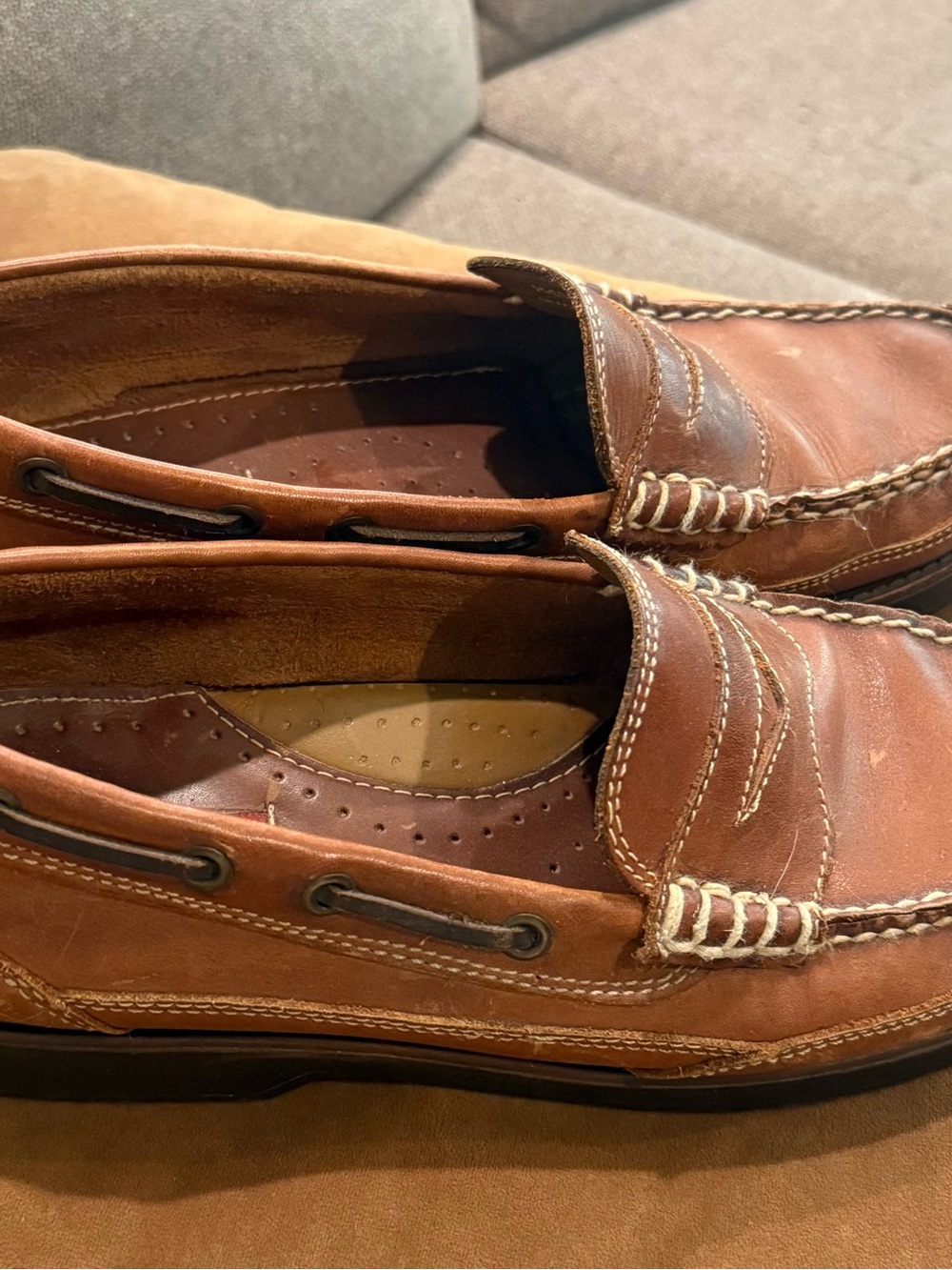 Vtg G.H. Bass Flex Leather Penny Loafer Boat Shoes Men’s 9.5 M